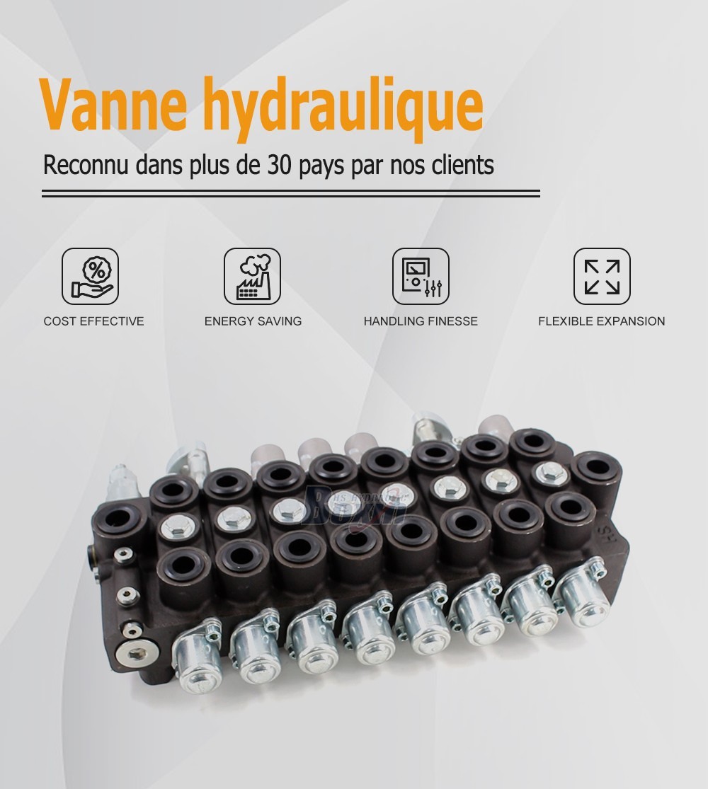 HSW50 Manuel et manette 8 tiroirs Vanne directionnelle monobloc
